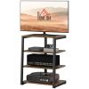 HOMCOM TV Stand Cabinet for 28" TVs with Adjustable Shelves and Extension Lead Holder for Living Room, Rustic Brown