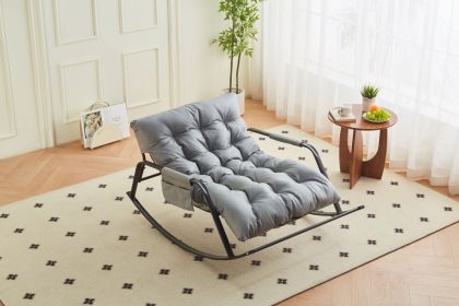 Rocking Chair with Extra-Wide Technical leather Upholstered Gliding Chair Boucle Reclining Chair