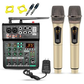 5 Core Audio Mixer Sound Board 4 Channel XLR Stereo Receiver w Bluetooth USB Microphone PA Karaoke Music Podcast Mixing Soundboard Mini Mezcladora Par