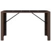 Bar Table with Glass Top Brown 72.8"x31.5"x43.3" Poly Rattan