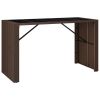 Bar Table with Glass Top Brown 72.8"x31.5"x43.3" Poly Rattan