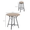 HOMCOM 5-Piece Dining Set Bar Table Chairs Space Saving Black Brown for Pub Kitchen