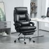 HOMCOM Overstuffed Office Chair, High Back Desk Chair with Foot Rest, Reclining PU Leather Computer Chair, Black