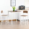 HOMCOM Modern 3 Piece Dining Set, Dining Room Set with Wood Grain Effect, 2 Chairs, and Smooth Surface, Small Dining Table for 2, Brown/White