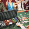 Soozier Casino Poker Chips Set 500PCs 14 Gram Clay with Aluminum Case Cards Dealer Button 5 Dices