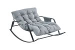 Rocking Chair with Extra-Wide Technical leather Upholstered Gliding Chair Boucle Reclining Chair