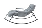Rocking Chair with Extra-Wide Technical leather Upholstered Gliding Chair Boucle Reclining Chair