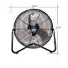 FIRTANA-20X High Velocity Electric Industrial and Home Floor Fan, 20"