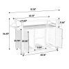 Large bar cart,Outdoor Kitchen Wicker Island Rolling Cart & Storage Cabinet, Wheels and Stainless Steel Extended Table Top