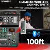 5 Core Audio Mixer Sound Board 4 Channel XLR Stereo Receiver w Bluetooth USB Microphone PA Karaoke Music Podcast Mixing Soundboard Mini Mezcladora Par