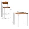 HOMCOM Modern 3 Piece Dining Set, Dining Room Set with Wood Grain Effect, 2 Chairs, and Smooth Surface, Small Dining Table for 2, Brown/White
