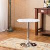 Adjustable Wood and Metal Bar Table in White