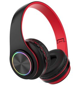 Super Bass Wireless Bluetooth Headphones Foldable Stereo Earphones Headsets Mic (Headphone Color: Black & Red)