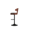 Bar Stools Set of 2 Seat Adjustable Height 25.2-33.8IN - Bentwood Swivel Barstools with Back & Footrest - PU Leather Upholstered Bar Chair for Bar