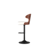 Bar Stools Set of 2 Seat Adjustable Height 25.2-33.8IN - Bentwood Swivel Barstools with Back & Footrest - PU Leather Upholstered Bar Chair for Bar