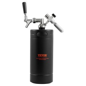 VEVOR Beer Growler Tap System, 128Oz 4L Mini Keg, 304 Stainless Steel Pressurized Beer Growler, Keg Growler with Pressure Display (Barrel Craftsmanship: Single Layer Bucket, Capacity: 128 oz)