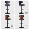 Bar Stools Set of 2 Seat Adjustable Height 25.2-33.8IN - Bentwood Swivel Barstools with Back & Footrest - PU Leather Upholstered Bar Chair for Bar