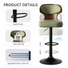 Bar Stools Set of 2 Seat Adjustable Height 25.2-33.8IN - Bentwood Swivel Barstools with Back & Footrest - PU Leather Upholstered Bar Chair for Bar
