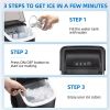Ice Makers Countertop;  Protable Ice Maker Machine with Handel;  Self-Cleaning Ice Maker;  26Lbs/24H;  9 Ice Cubes Ready in 8 Mins;  for Home/Office/K